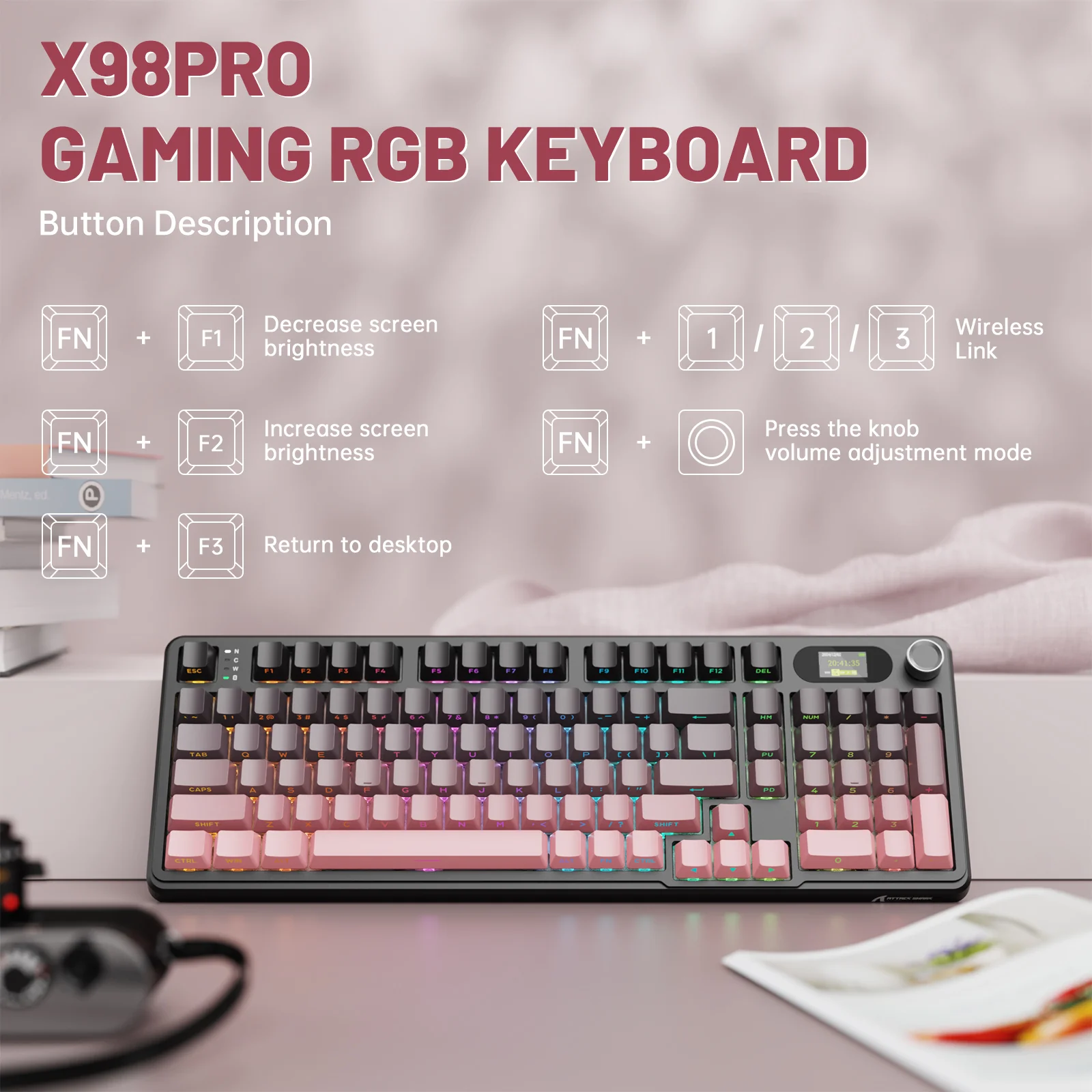ATTACK SHARK X98PRO Wireless Gaming Keyboard - Image 8