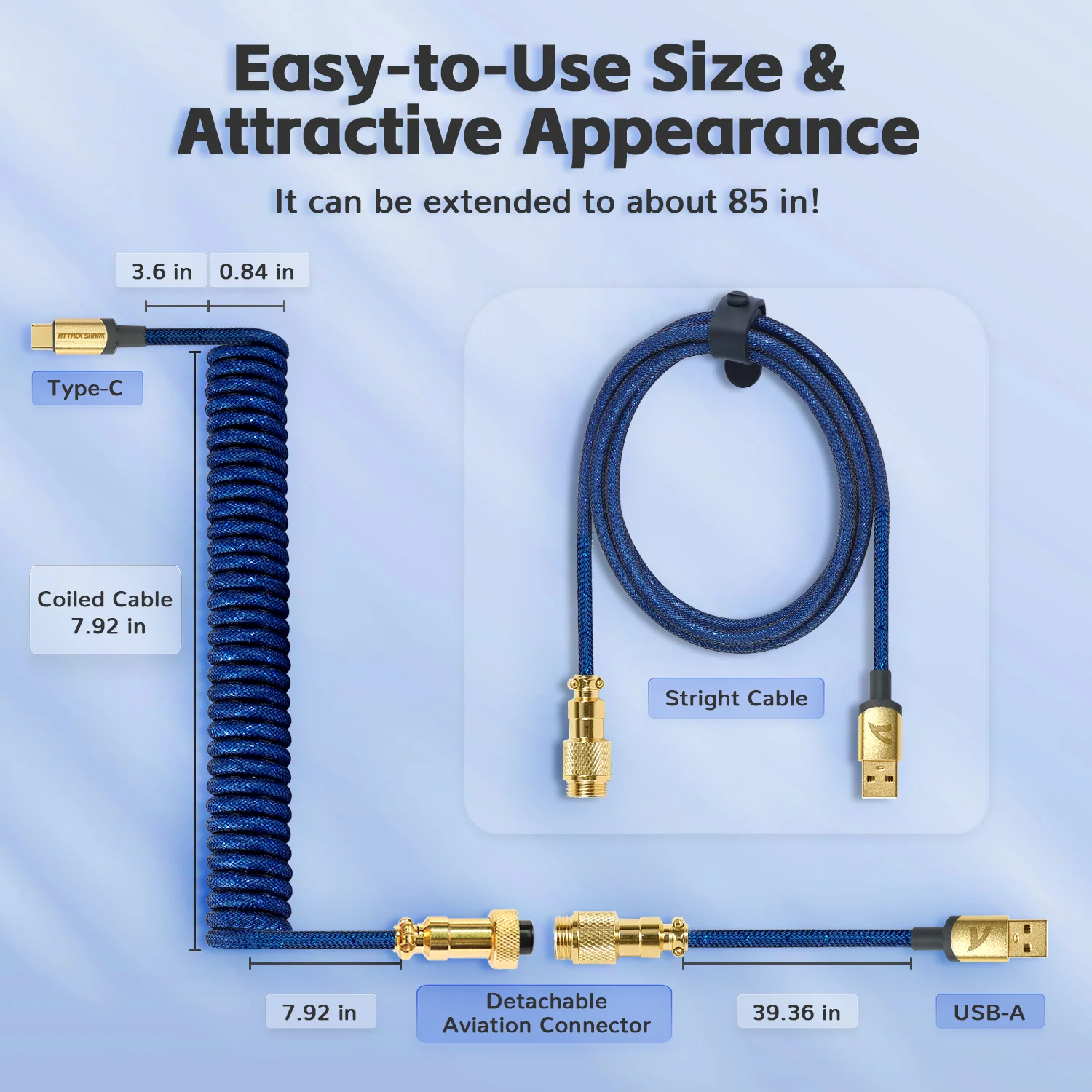 ATTACK SHARK C03 COILED CABLE - Image 36
