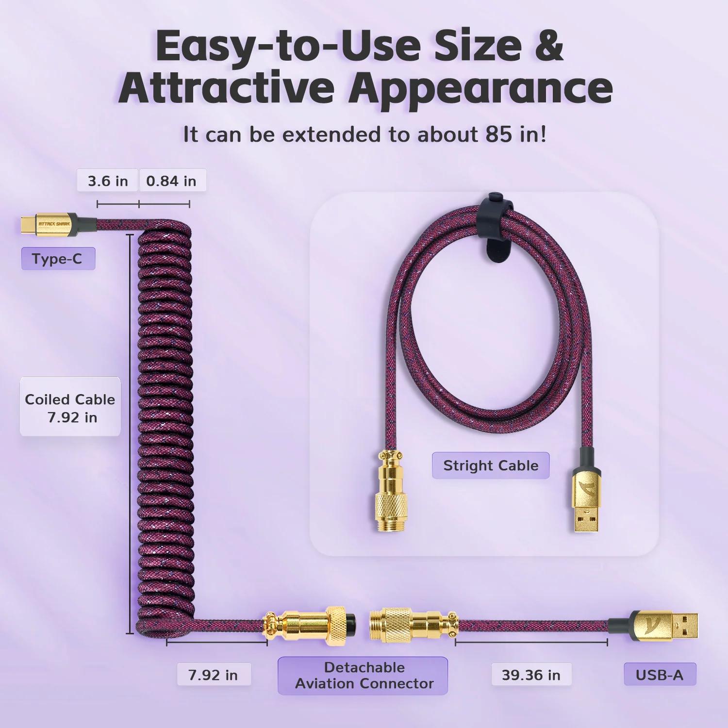 ATTACK SHARK C03 COILED CABLE - Image 44