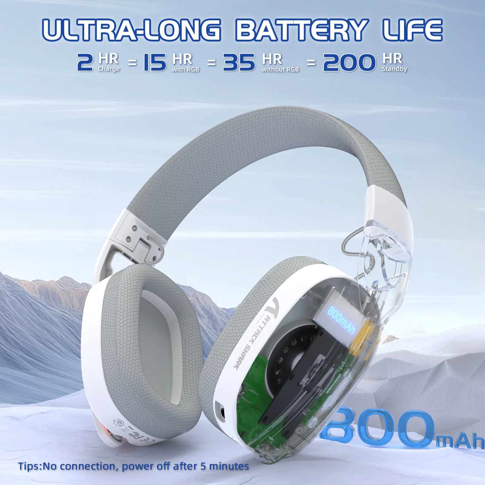 ATTACK SHARK L90 Foldable RGB Ultra-Light Tri-Mode Gaming Headset - Image 15