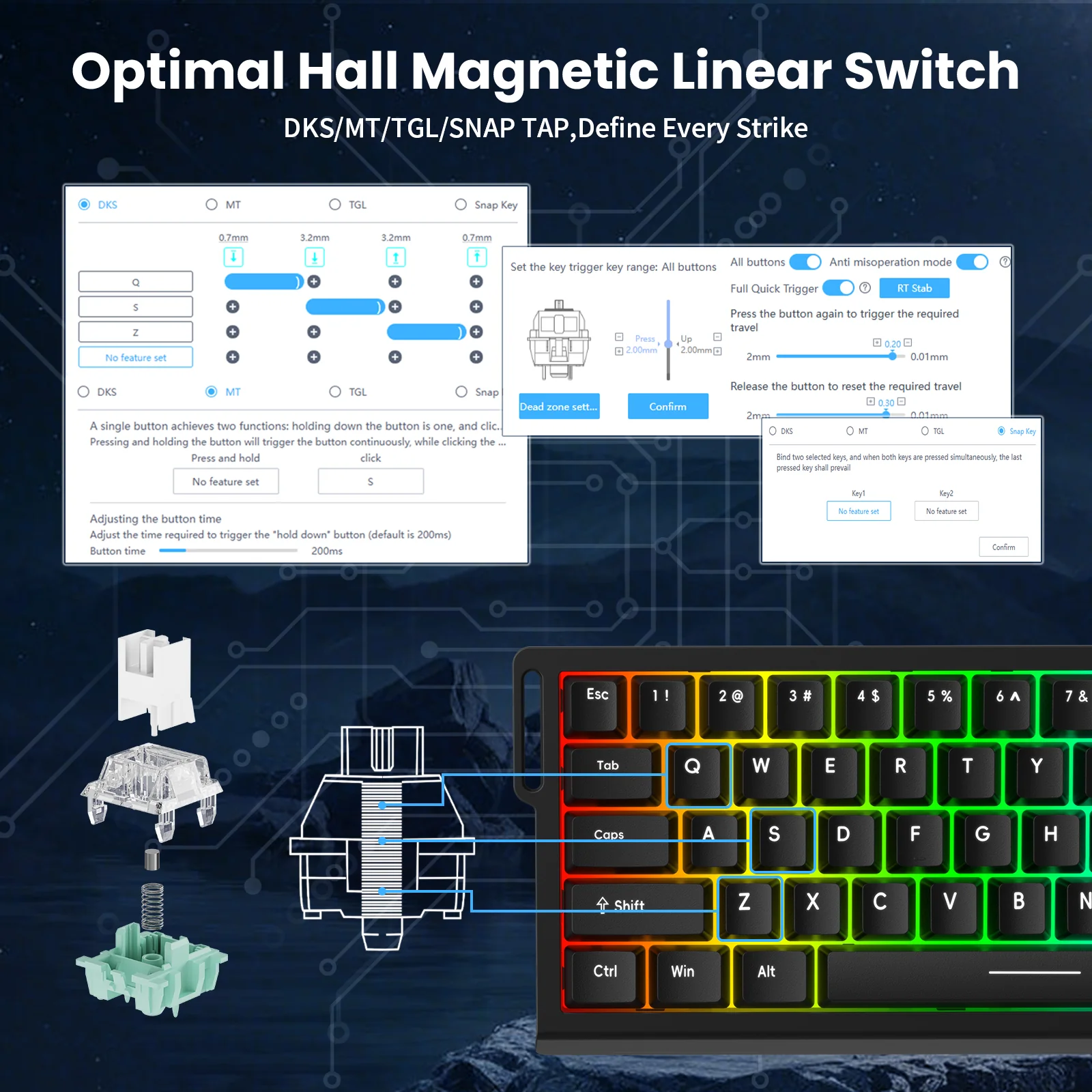 ATTACK SHARK X68 HE Rapid Trigger Keyboard Magnetic Switch with C01PRO Coiled Cable - Image 31