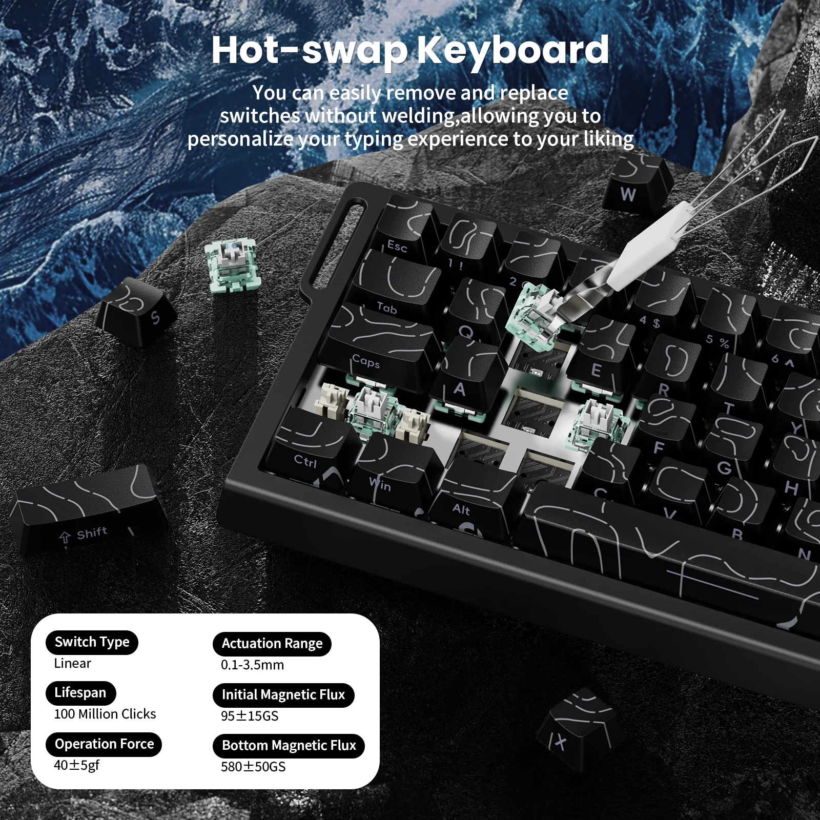 ATTACK SHARK X68 HE Rapid Trigger Keyboard Magnetic Switch with C01PRO Coiled Cable - Image 7